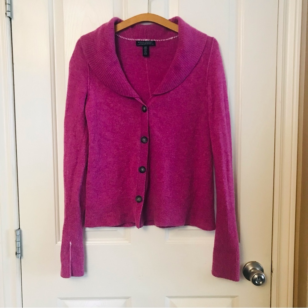 Banana Republic Extra Fine Merino Wool Women’s Cardigan Fuchsia Size Small